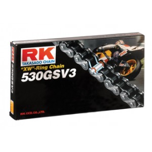 Cadena con paso 530 con retenes XW-Ring gama "GSV" RK para moto