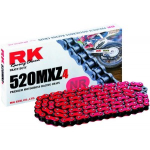 Cadena de color Rojo con paso 520 reforzada "MXZ" RK para moto