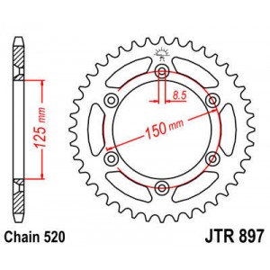 Corona para moto KTM 250EXC Enduro 05-11, 300EXC Enduro 05-11, 300EXC Six Days 10-11, 520EXC Enduro Racing 00-02, 620SC 00-01, 620 Supermoto 00-01, 625SMC 05-06, 625SXC 03-06, 660SMC 05-06, 690 Duke 08-13, 690SM 07-09, 690SMR 08-09