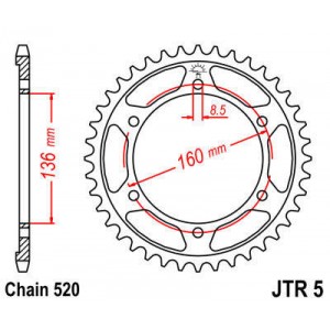 Corona para moto Aprilia 650 Pegaso 92-99, Aprilia 650 Pegaso Cube 2000, Aprilia 650 Pegaso i.e. 01-04.