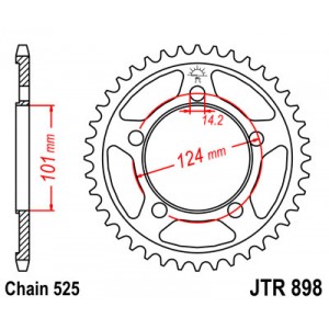 Corona para moto KTM 950 LC8 SuperMoto 06-09, KTM 950 LC8 SuperMoto R 07-08, KTM 990 SM R 10-13, KTM 990 SM T 10-13, KTM 990 SuperMoto 08-10