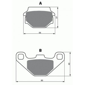 Pastillas de freno trasero sinterizadas (FA67) Kawasaki 125 KMX 99-03, 125 KMX 86-98, 125 KX 87-88, 250 KX 87-88, 500 KX 87-88, 200 KDX 89-92, 200 KDX 89-92, 200 KMX 88-92, 250 KL 1997, 250 KL J1-3 00-02, 250 KLE 95-01, 250 KLX Super Sherpa 1998, 500 KX 8