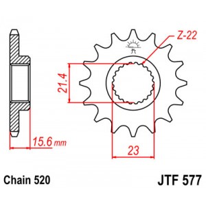 Piñón Yamaha TT600R 98-03, XT600E 1987/89-98, XT600Z Tenere 89-94, XTZ660 Tenere 91-98