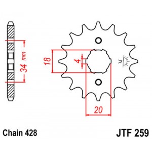 Piñón de ataque para moto Derbi Baja 125 SM 06-08, Derbi Cross City 125 07-10
