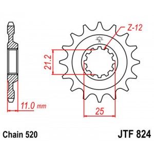 Piñón de ataque para moto Husqvarna TC250 06-08, Husqvarna TC510 90-91, Husqvarna TC610 91-97