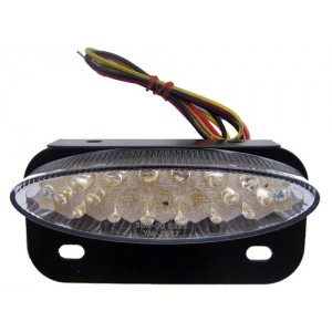 Piloto trasero universal con led “Homologado” tulipa Transparente con soporte Matricula