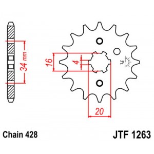 Piñón Yamaha XT125R 05-07, XT125X 05-07, XTZ125 02-04