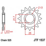 Piñón de ataque para moto Kawasaki KLV1000 04-06