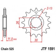Piñón de ataque para moto Yamaha TDM900 02-12, Yamaha TDM900 ABS 05-12