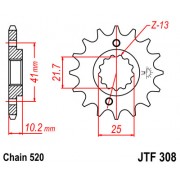 Piñón de ataque para moto Honda FMX650 05-08