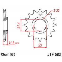 Piñón Yamaha TT-R250 93-98, TT-R250 03-04