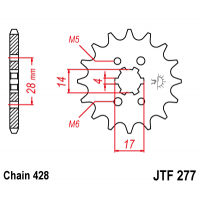 Piñón JTF277.14 Derbi