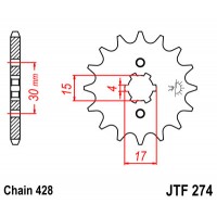 Piñón Honda CRF100F 04-13, XR100R 81-03