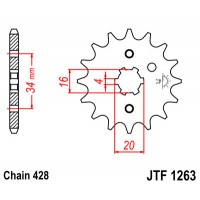 Piñón Yamaha XT125R 05-07, XT125X 05-07, XTZ125 02-04