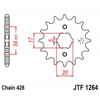 Piñón Derbi Senda Baja 125 R Enduro 06-08, Senda Baja 125 SM 06-08  