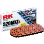Cadena de color Naranja con paso 520 reforzada "MXZ" RK para moto