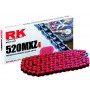 Cadena de color Rojo con paso 520 reforzada "MXZ" RK para moto